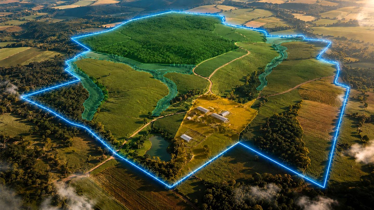 Vista aérea com georreferenciamento